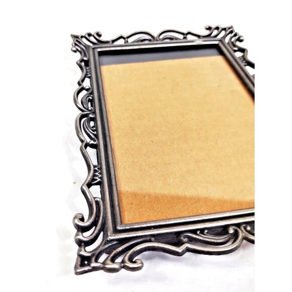VTG Silver Tone Metal Scroll Art Deco Picture Photo Frame 3.5” X 5” Tabletop - Picture 3 of 8